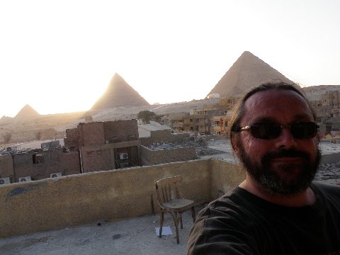 Awesome Bloke nearly outshines sun and pyramids