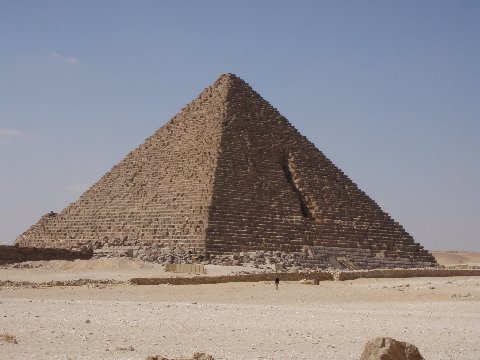 Menkaures Pyramid from Khafres Pyramid